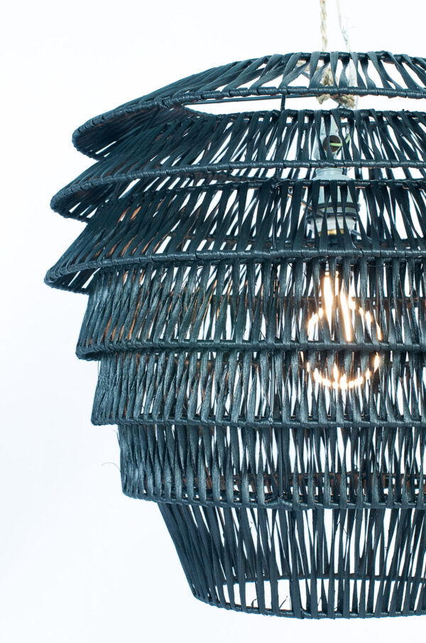 Astna Rattan Pendant Light in Black - Gambar 2