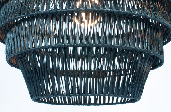 Astna Rattan Pendant Light in Black - Gambar 3
