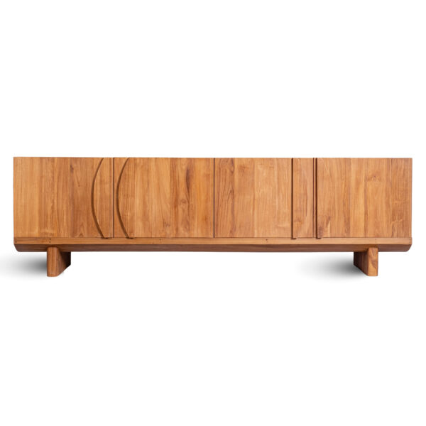 Modern Half Cabinet with Spacious Solid Wood Storage Solution for Living Room Handmade Versatile Organization Style Furniture - Gambar 2