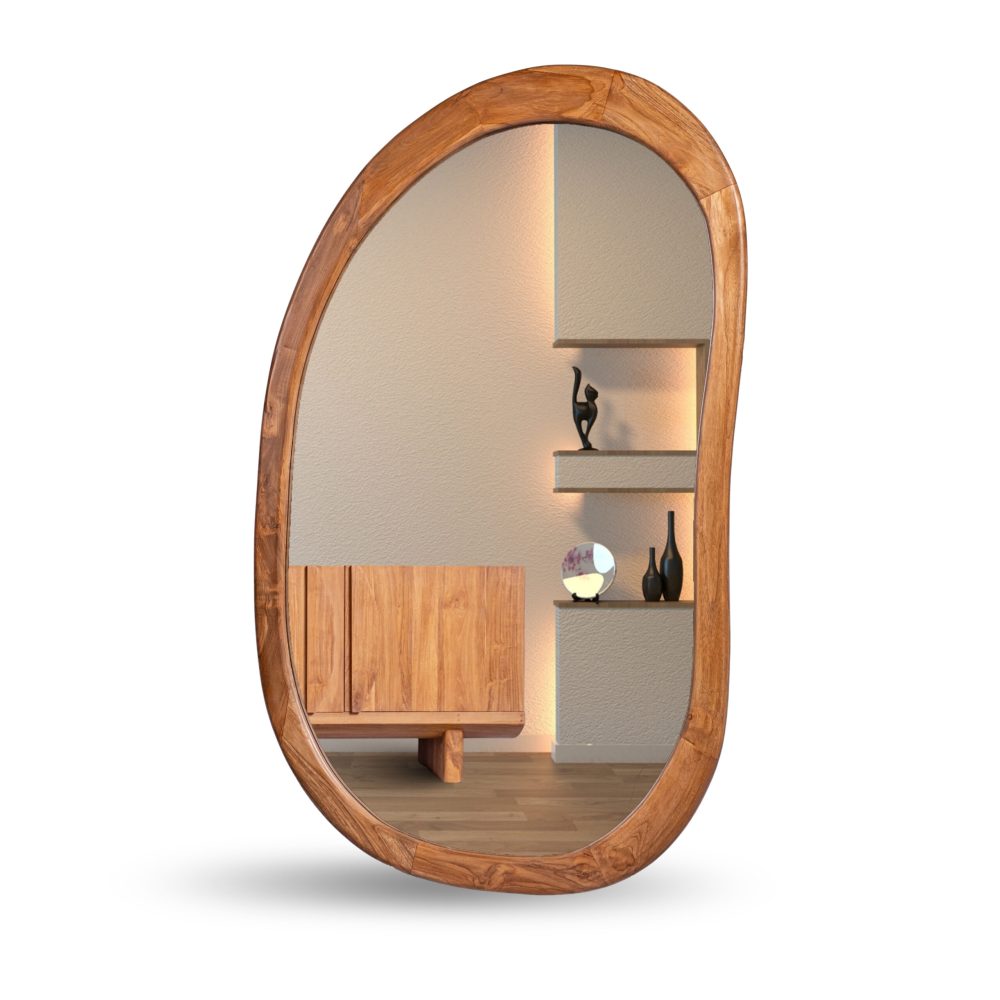Pangilon Modern Design Mirror with Elegant Wood Frame 5mm Thickness Reflects Timeless Style and Sophistication